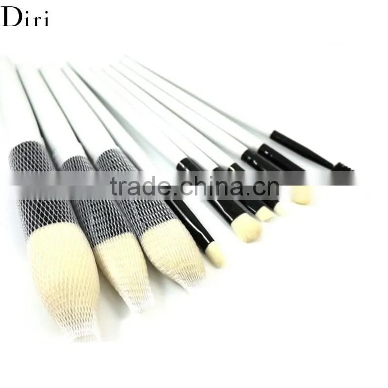 10pcs top quality professional wood handle makeup brush set