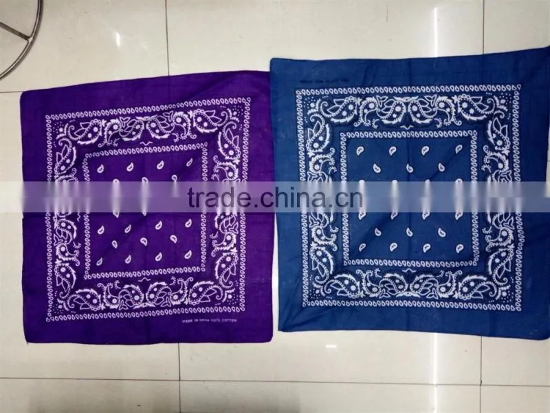Hot 100% Cotton 22x22" Double Sided Printing Head Wrap Scarf Wristband Bandanas