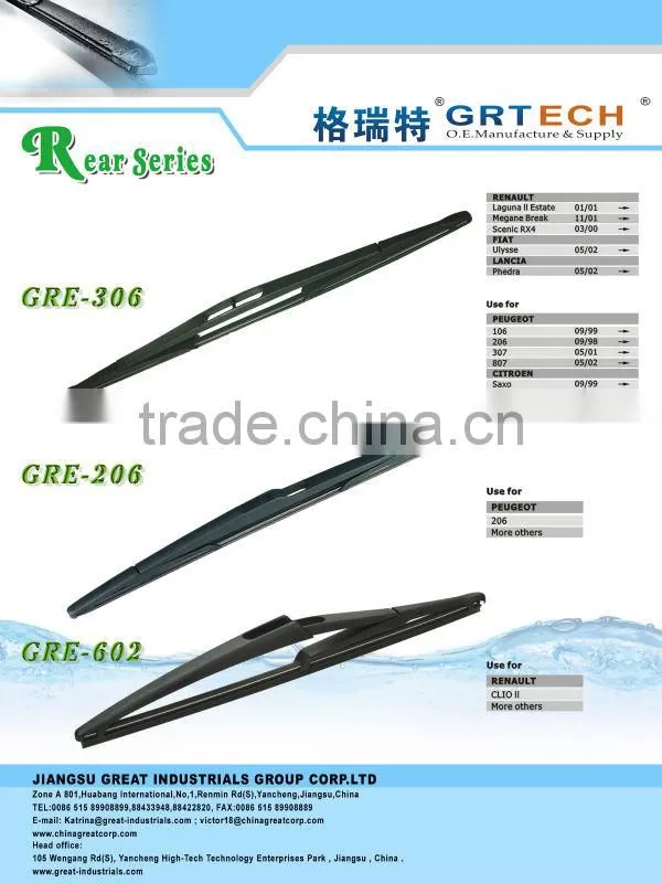 Top quality wholesale wiper blades for Peugeot 206