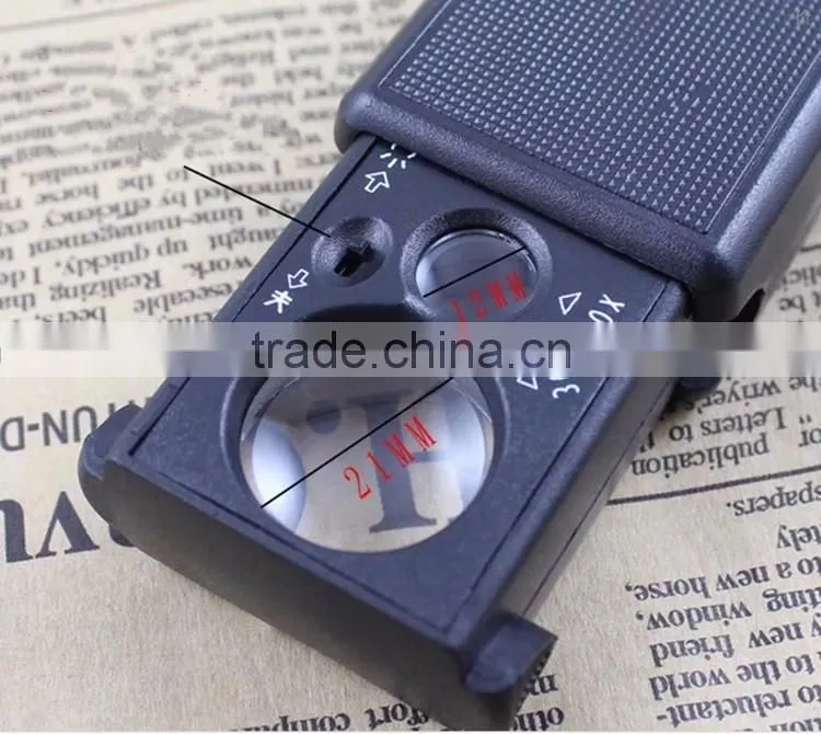 Portable 30x 60x magnifying glass with led lights jewelry maps newspapers for loupe magnifiers watchmaker