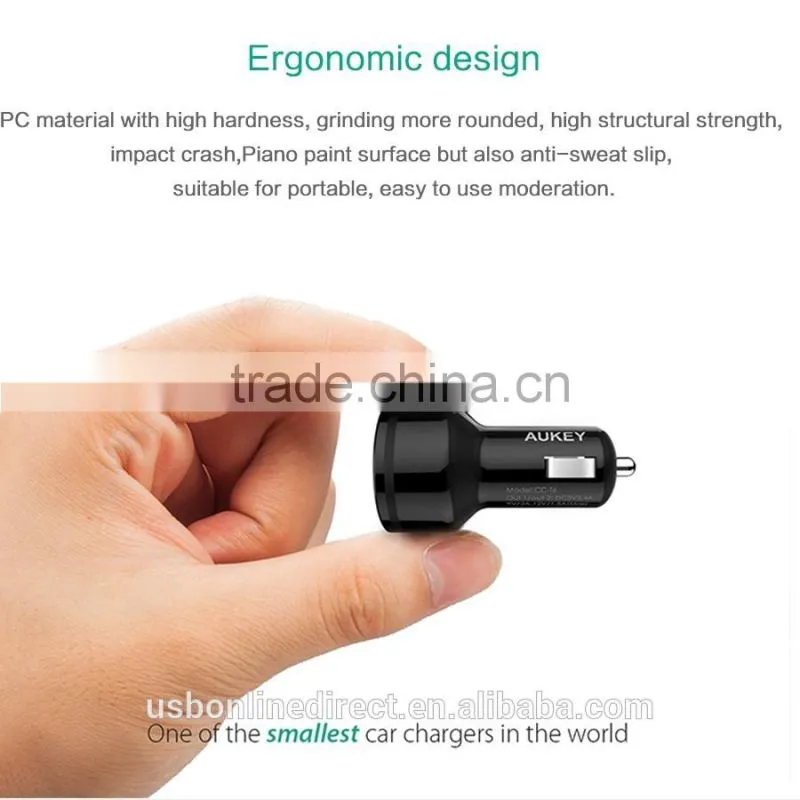 Aukey Quick Charge 2.0 Car charger 36W 2 Ports USB 12V/1.5A 9V/2A 5V/2.4A
