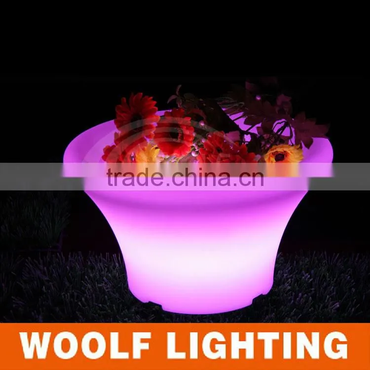 Outdoor garden plastic glowing rechargeable led fruit pots with remote control