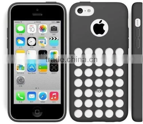Unique Hole Design TPU Silicone Gel Case Cover Mobile Phone Housing for iPhone 5C