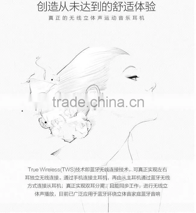 Newest Hook Style Hands Free Earphone High Quality Wireless HIFI Stereo Bluetooth Headset