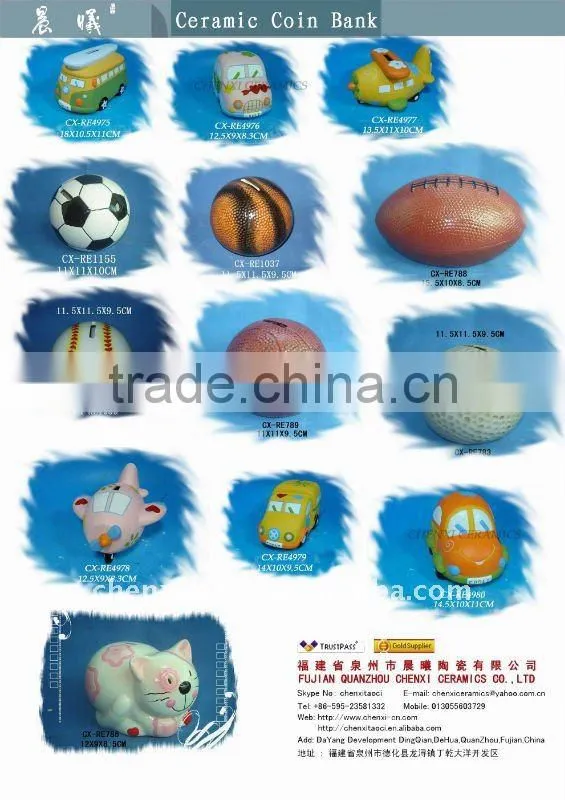 ceramic money coin bank--dolomite animal shape money box--porcelain regular coin bank