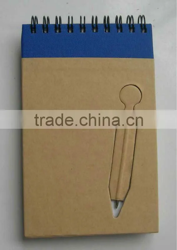 eco friendly notebook with ballpen