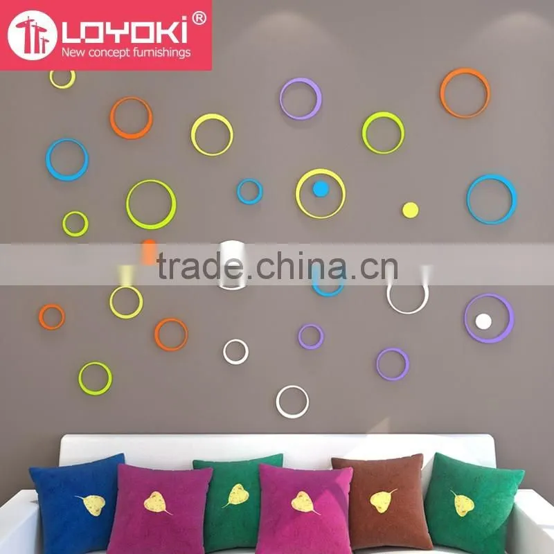 Home Decoration beautiful MDF wood wall sticker best and colorful 3D sticker