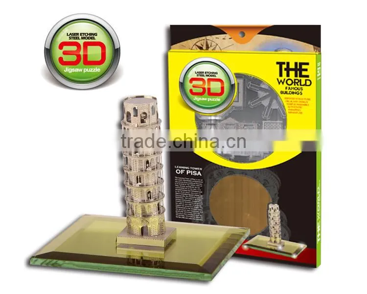 factory Famous building in metal assembling puzzle