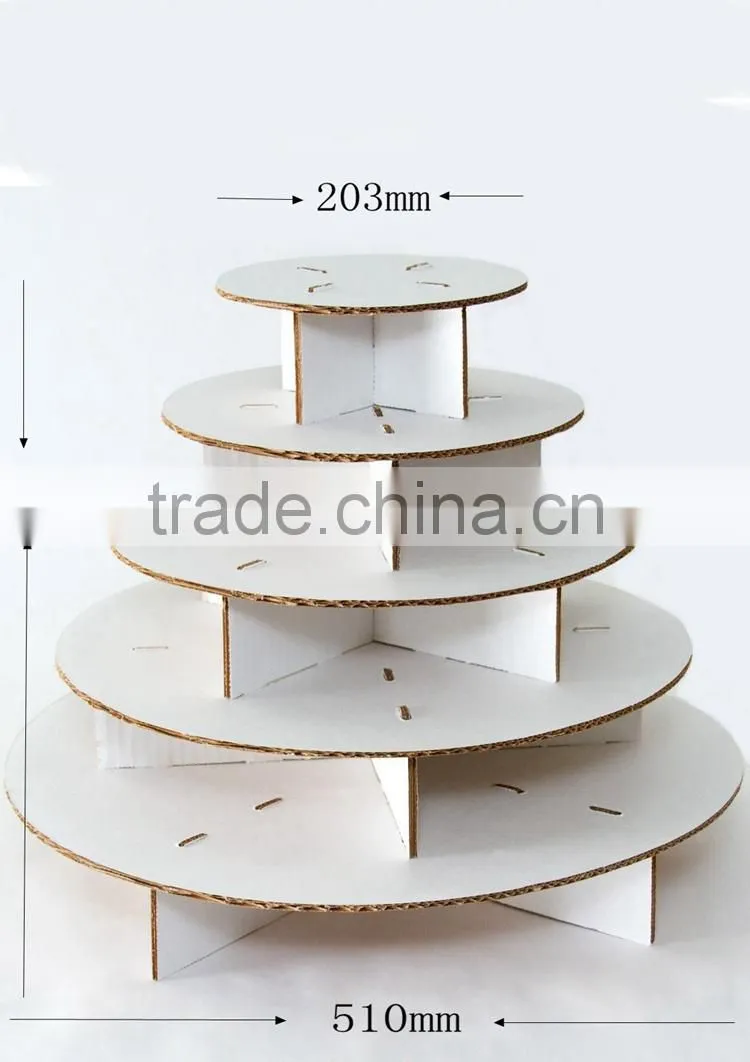 Retail shop 5 tiers cardboard stand cake display