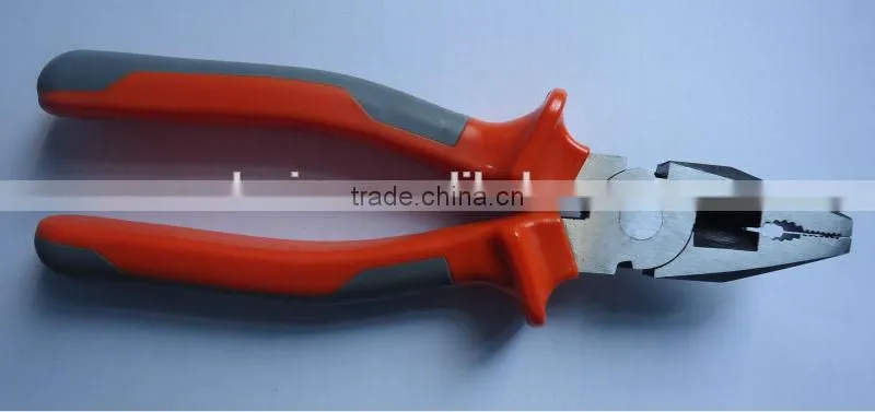 High quality combination plier with double color handle