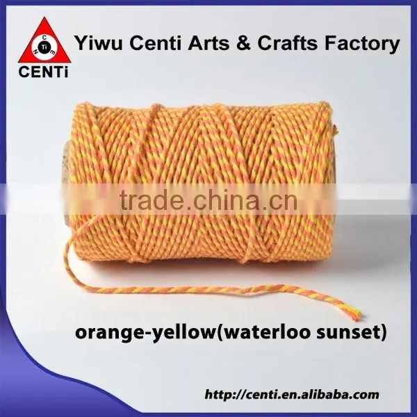 Quality orange and sky blue coloured original cotton bakers twine double colour bakers twine