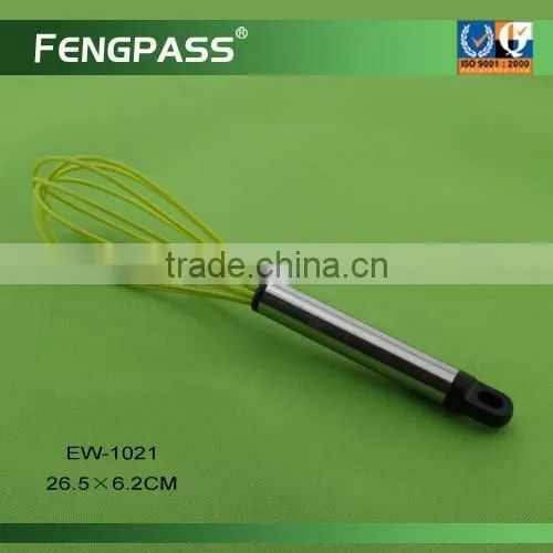 Metal egg whisk , egg beater , silicone egg wisk EW-1006