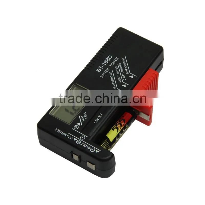 2016 new arrival Digital LCD Universal AA/AAA/9V/1.5V Battery Volt Tester checker BT-168D