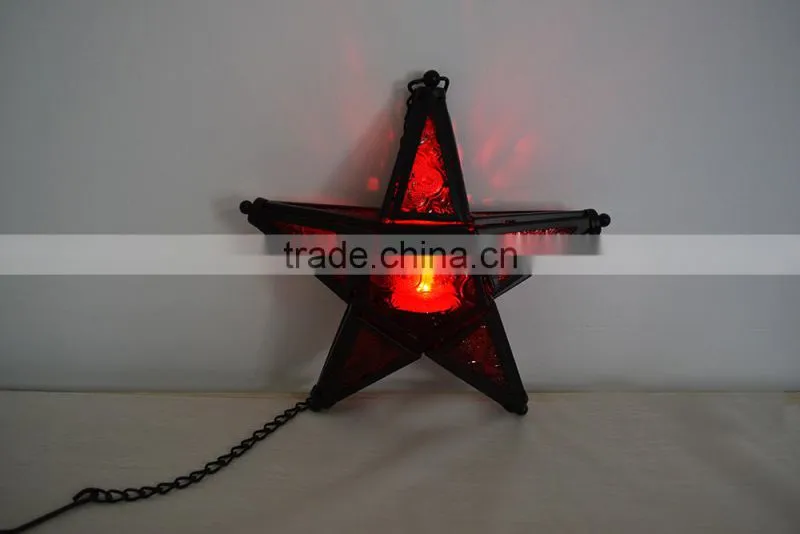 Star Glass Tea Light Candle Holder Rustick Hanging Lighting Lantern Wedding Birthday Party Decoration