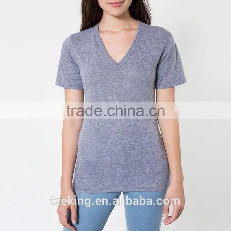 high quality women v neck slim fit t shirt for sports