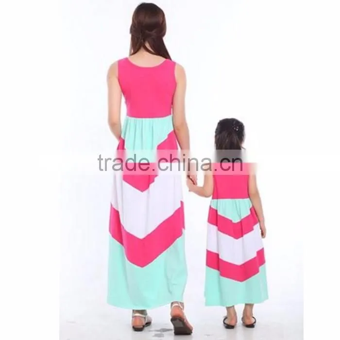 Chevron Strip Mommy And Me Maxi Dress 2016