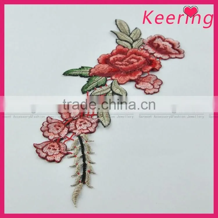 Flower embroidery patch custom design for clothing WEF-017