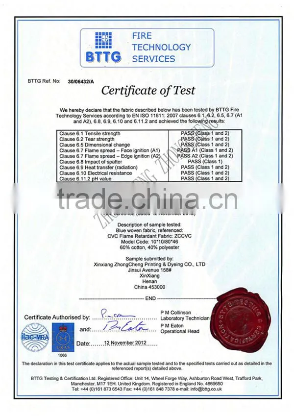 Fire resistant cotton nylon fabric