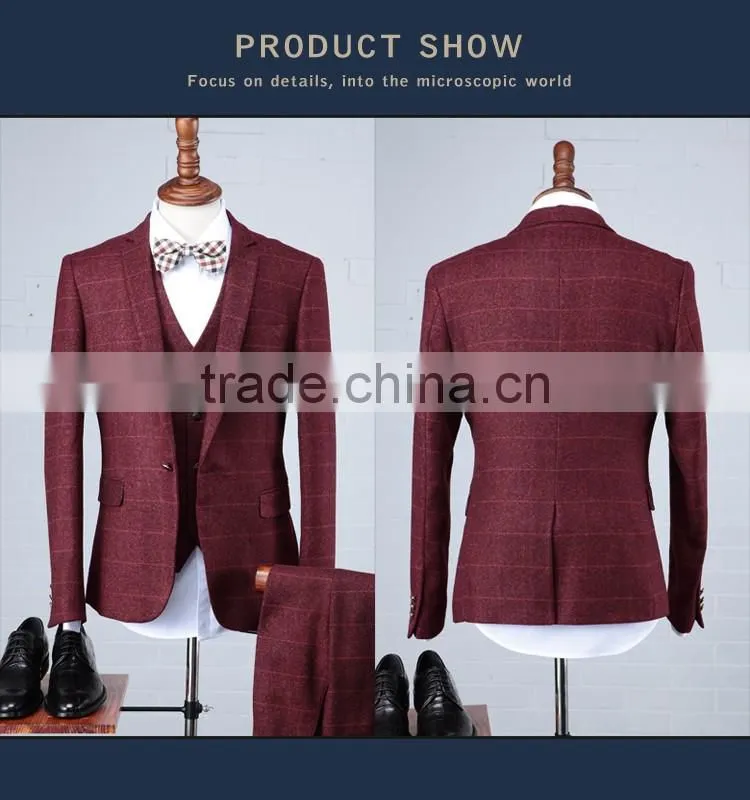 2017 hot sale latest pant coat picture men suit made in china