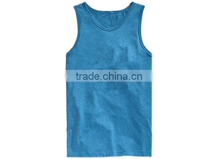 plain blue tall tank top with skater fit