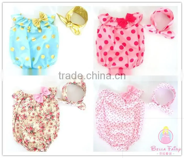 baby bodysuit, baby onesie, baby romper with headbands
