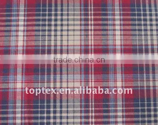 100% cotton yarn dyed plaid fabric
