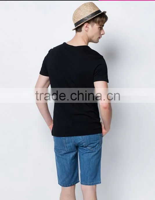 In 2016 classic letters printed black t-shirts with short sleeves