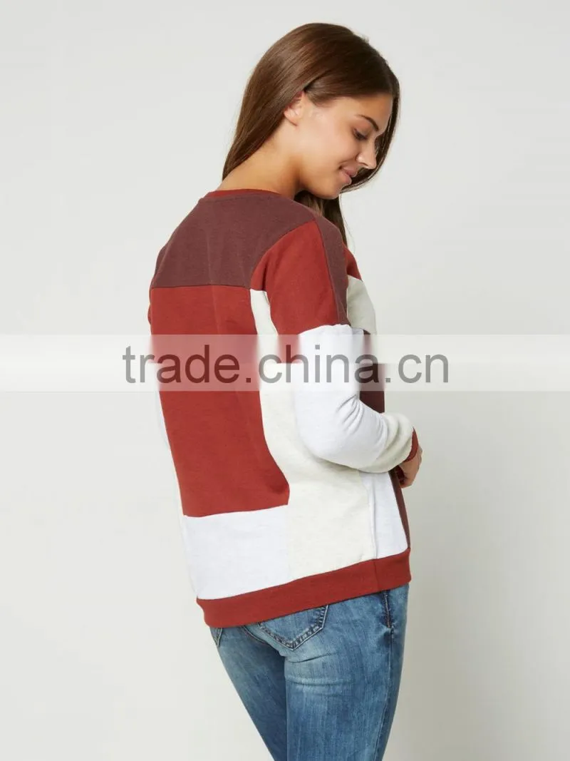 2016 Wensfashion Custom Women Leather Sleeve Sweatshirt and Long Sleeved Sweatshirt