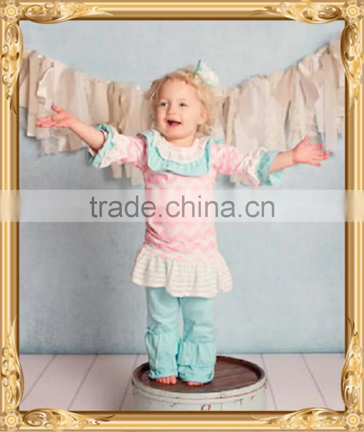 Thanksgiving day girls remake boutique outfits back to school outfits turkey embroidered top&polka dots ruffle pants sets