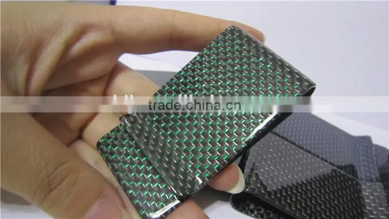 Luxury carbon fiber money clip mens wallet with money clip