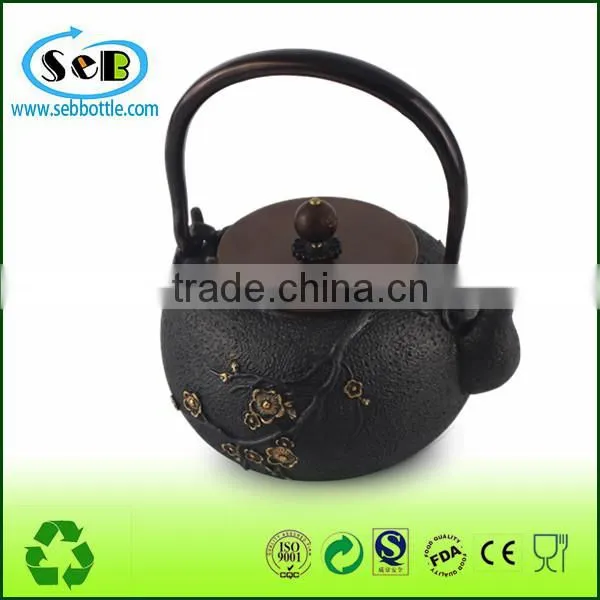 Koodee Cast Iron teapot with embossed decor for wholesale/direct factory