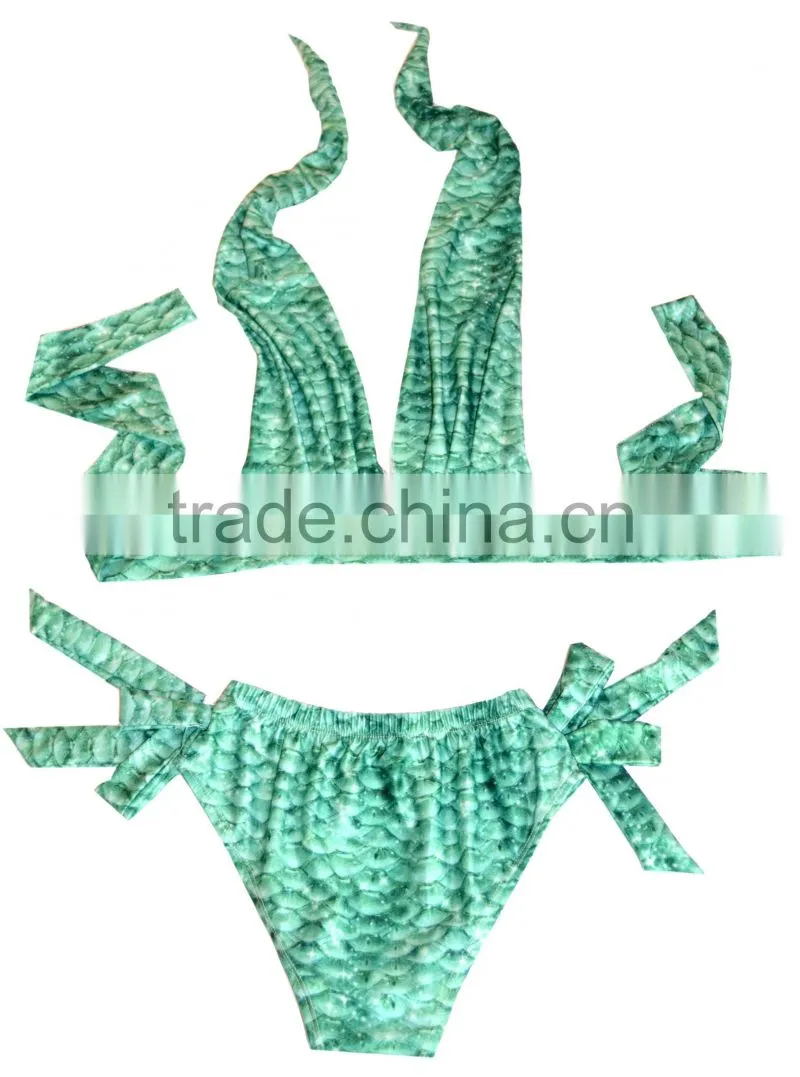 Mermaid Girls Sea Wave Bikini Set Mermaidens Swimsuits and Swimwear