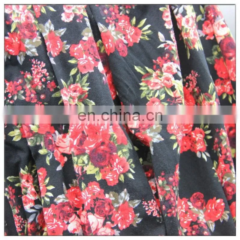 spandex cotton jersey printed fabric for ladies shirt dress
