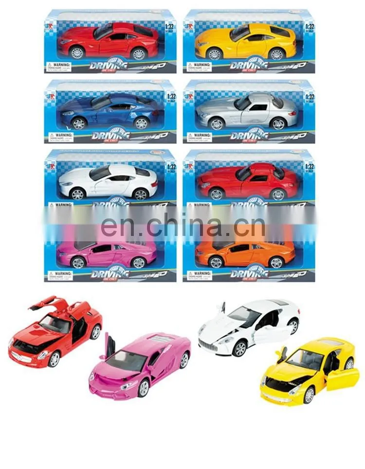Metal car 1:32 diecast pull back cars with open door model car