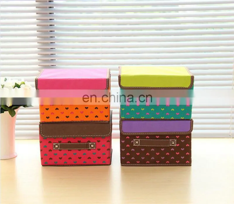 Hot sale Hear Parted Printed Foldable Non-woven Sundreis Organizer Storage Box