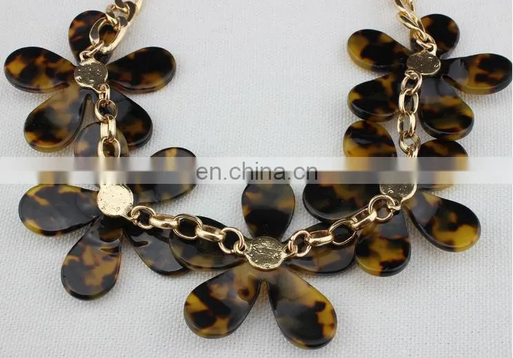 wholesale tortoise shell jewelry,tortoise shell resin flower necklace