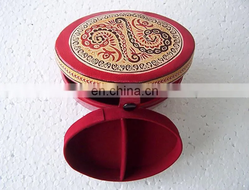 Leather cosmetic and jewelry box manufacturer, Original Goat leather jewellery and cosmetics box exporter