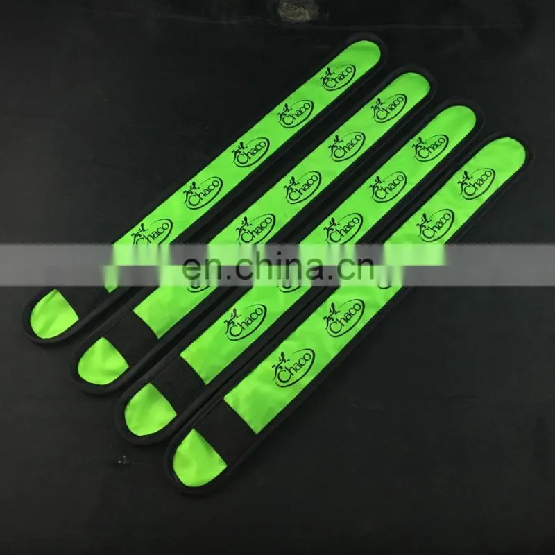Sport Safety Customized LOGO Printing Nylon Wristband LED Running Slap Bracelet