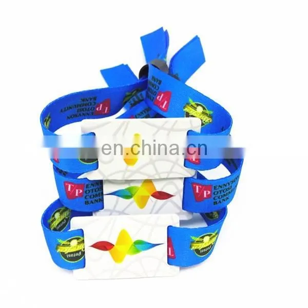 eco-friendly polyester cheap event rfid wristbands with clip for festival