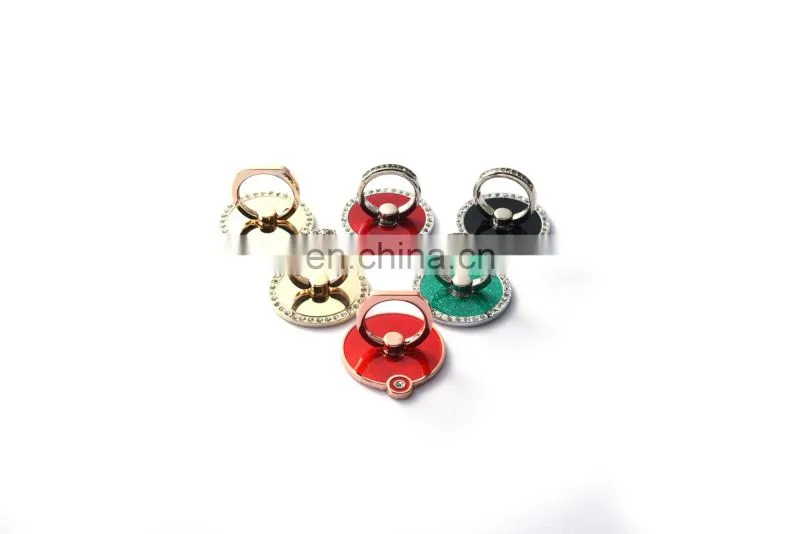 Imitation diamond Metal finger ring stent mobile phone holder