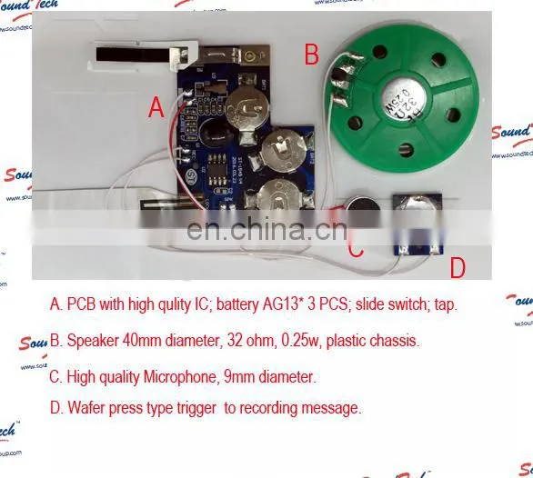 Logic IC type recordable sound chip for greeting card