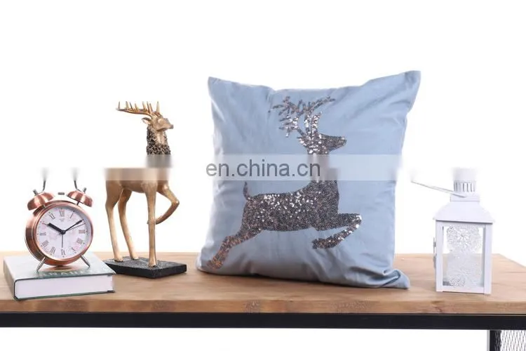 Christmas mermaid sequin throw wholesale pillow cases with elk pattern cushion cover decor