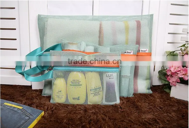 Good Bag 4 Pcs/set Portable Handle Mesh Travel Pouch Tote Bag Packable Zipper Toiletry Tote Underwear Organizer Storage Bag