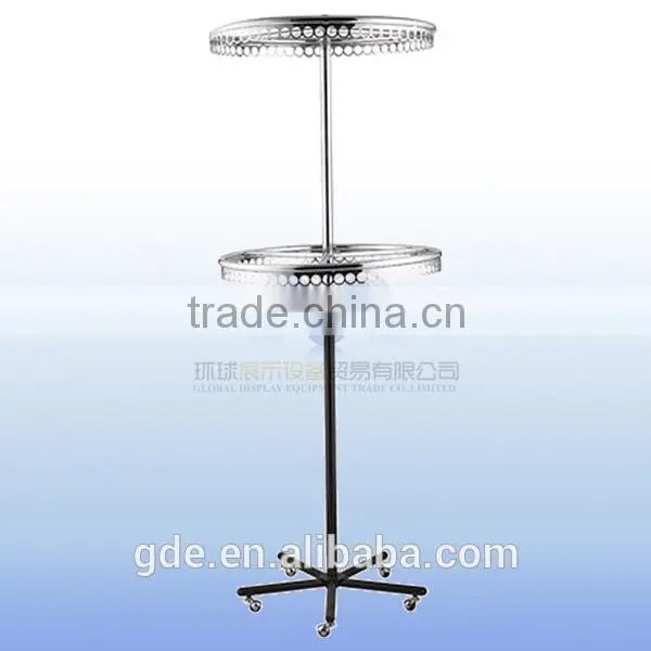 Metal chrome sock display rack with 2 layers