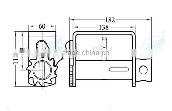 08139 Weld-on Webbing Winches, Weld-on truck winches