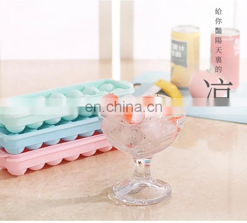 14 Grid 3D Round Balls Ice Molds Plastic Molds Ice Tray Home Bar Party Ice Hockey Holes Making Box Molds With Cover DIY Moulds