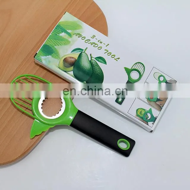 Wholesale 3 in 1 Plastic Avocado Cutter Knife Corer Avocado Slicer Avocado tools Kitchen Gadgets