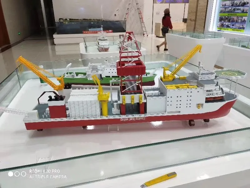 海洋地质调查船模型-科考船 (2)