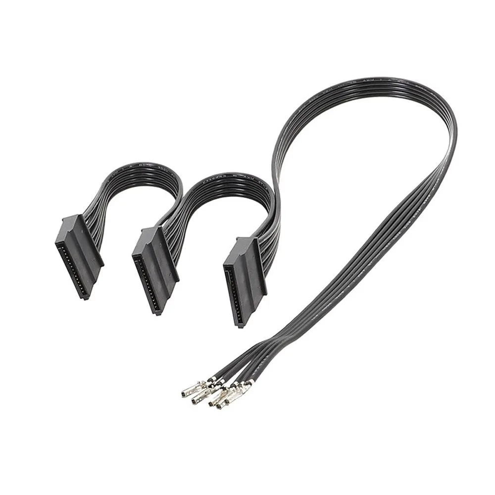 SATA Power Modular Power Cable Flat Ribbon Splitter Cable 1 to 2 1 to Multi for Hard Drive (3)