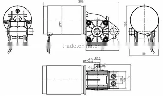 12v dc power window motor for Golf Trolley Model ZY7712WZ